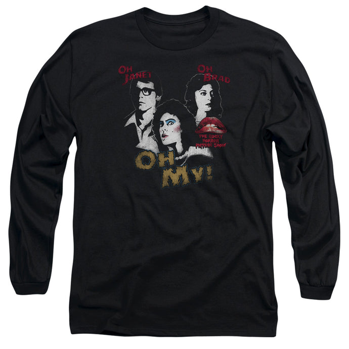 The Rocky Horror Picture Show Oh 3 Ways Mens Long Sleeve Shirt Black