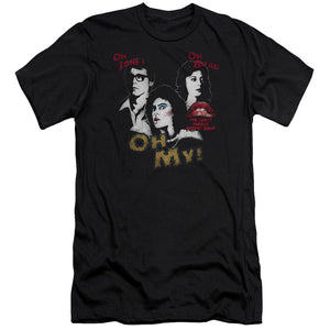 The Rocky Horror Picture Show Oh 3 Ways Premium Bella Canvas Slim Fit Mens T Shirt Black