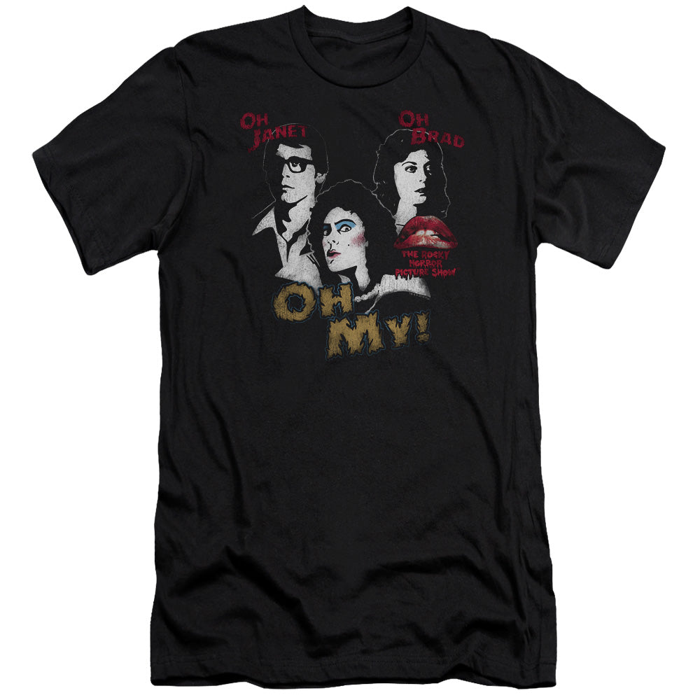 The Rocky Horror Picture Show Oh 3 Ways Slim Fit Mens T Shirt Black