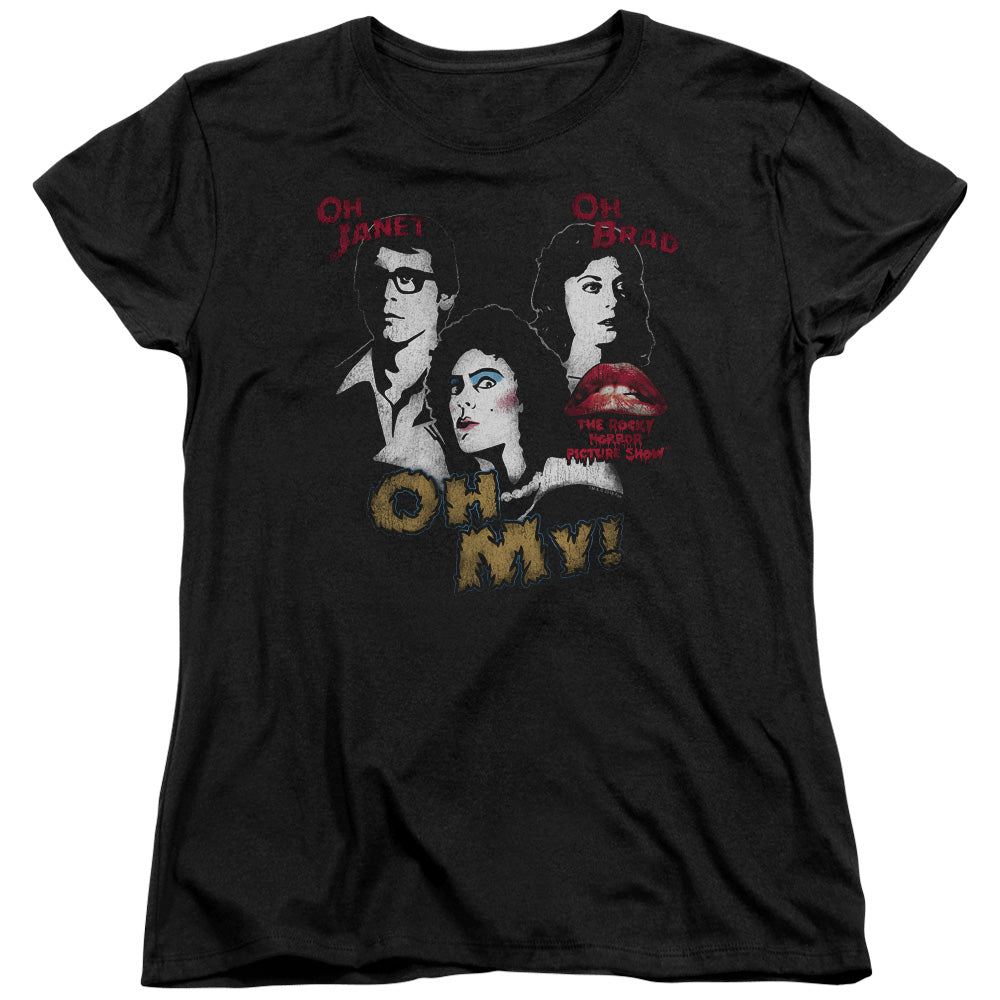 The Rocky Horror Picture Show Oh 3 Ways Womens T Shirt Black