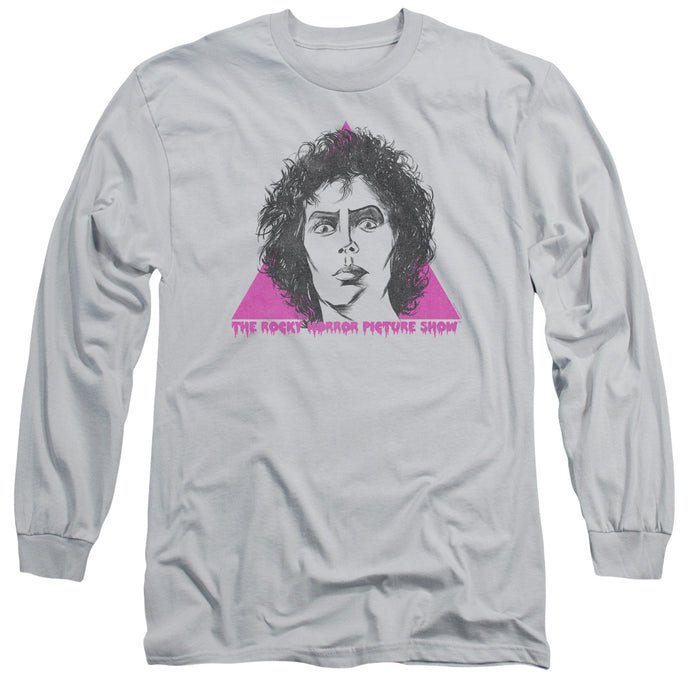 The Rocky Horror Picture Show Frank Face Mens Long Sleeve Shirt Silver