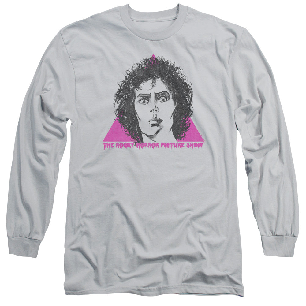 The Rocky Horror Picture Show Frank Face Mens Long Sleeve Shirt Silver