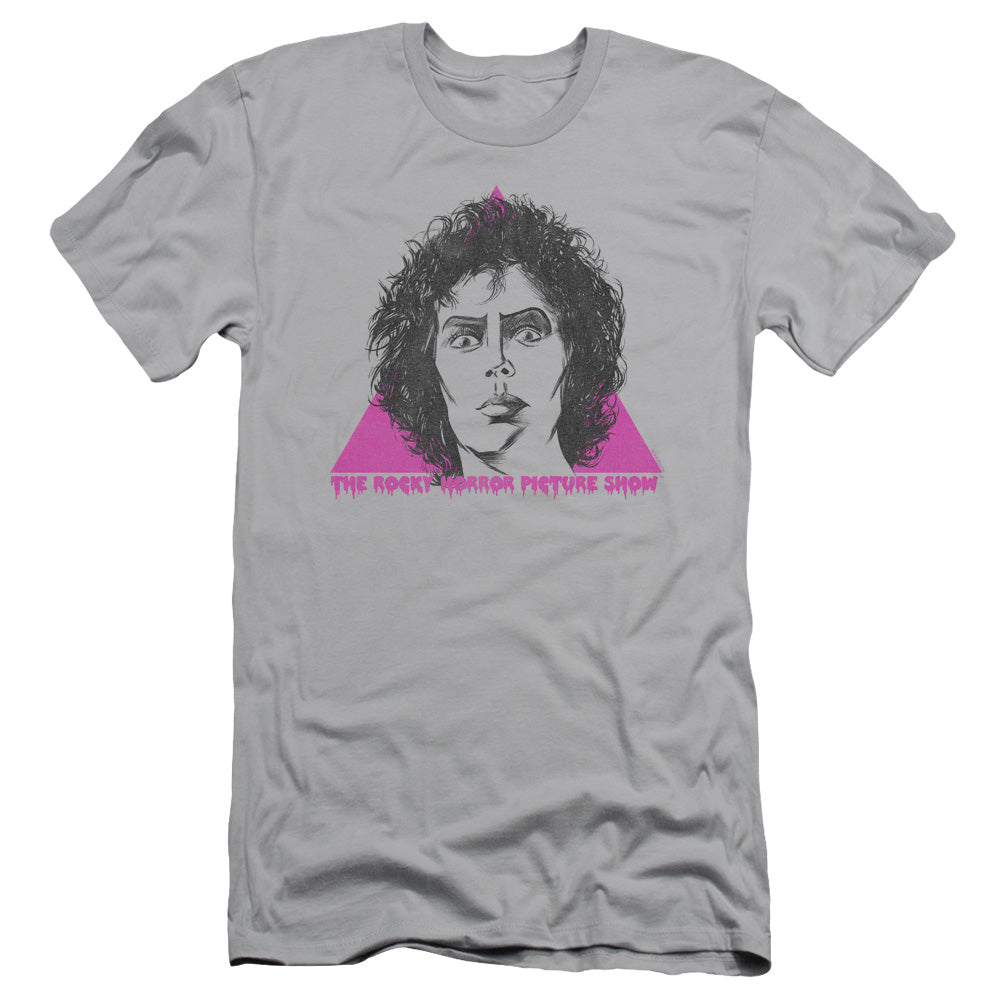 The Rocky Horror Picture Show Frank Face Slim Fit Mens T Shirt Silver