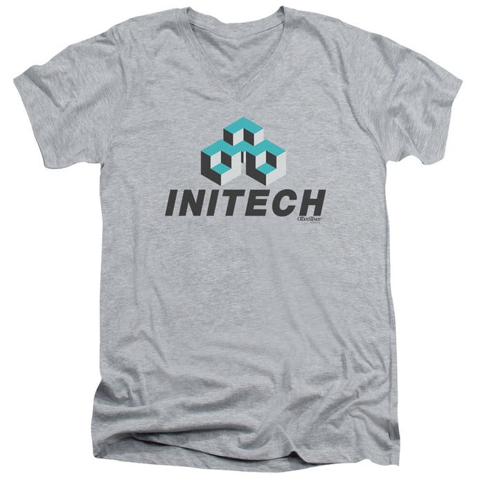 Office Space Initech Logo Mens Slim Fit V-Neck T Shirt Athletic Heather