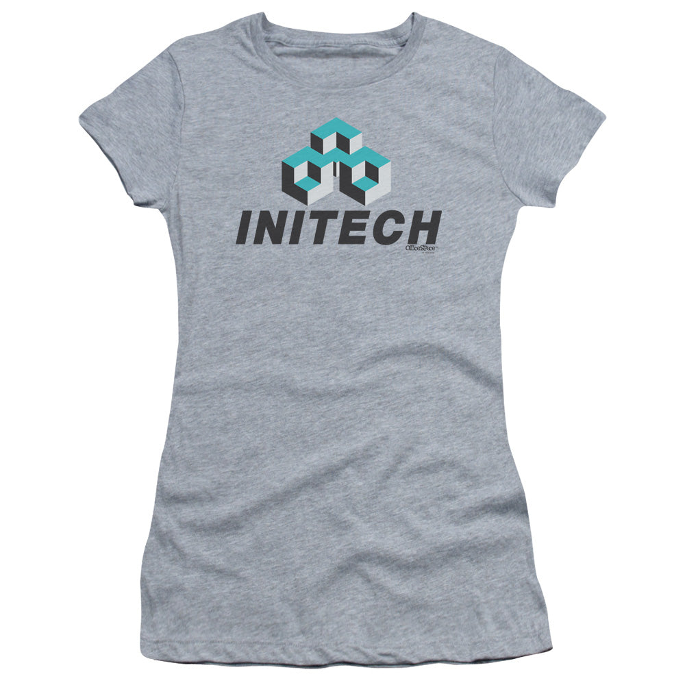 Office Space Initech Logo Junior Sheer Cap Sleeve Womens T Shirt Athletic Heather
