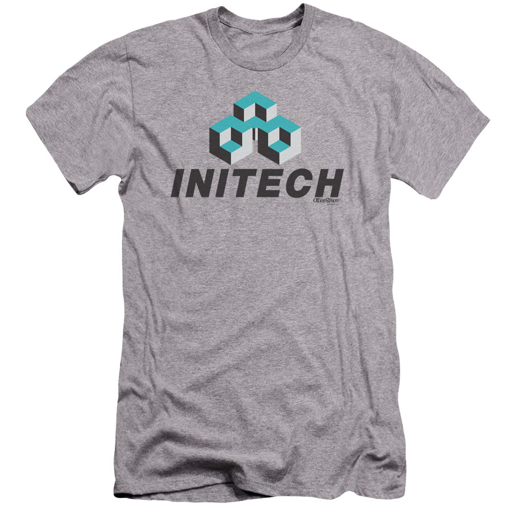 Office Space Initech Logo Premium Bella Canvas Slim Fit Mens T Shirt Athletic Heather