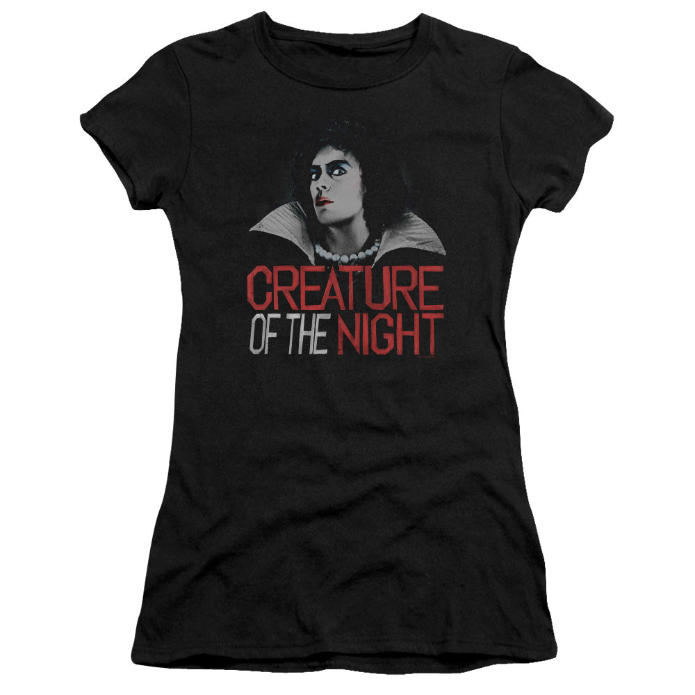 The Rocky Horror Picture Show Creature Of The Night Junior Sheer Cap Sleeve Womens T Shirt Black