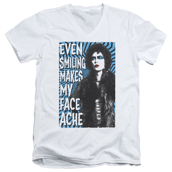 The Rocky Horror Picture Show Face Ache Mens Slim Fit V-Neck T Shirt White