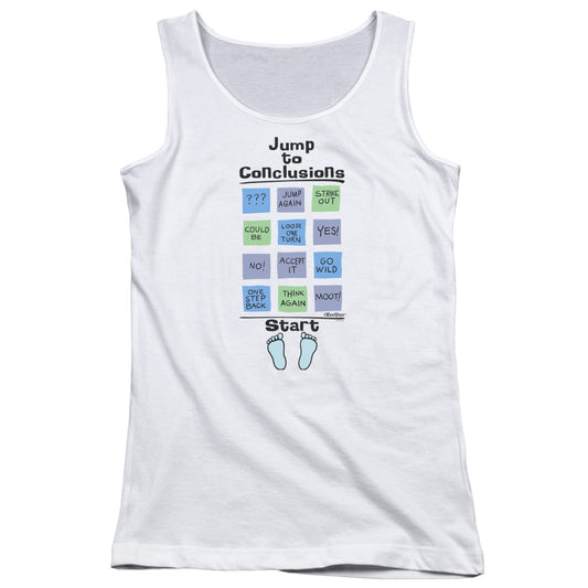 Office Space Jump To Conclusions Womens Tank Top Shirt White