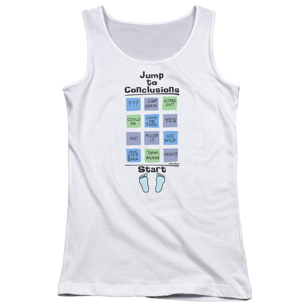 Office Space Jump To Conclusions Womens Tank Top Shirt White