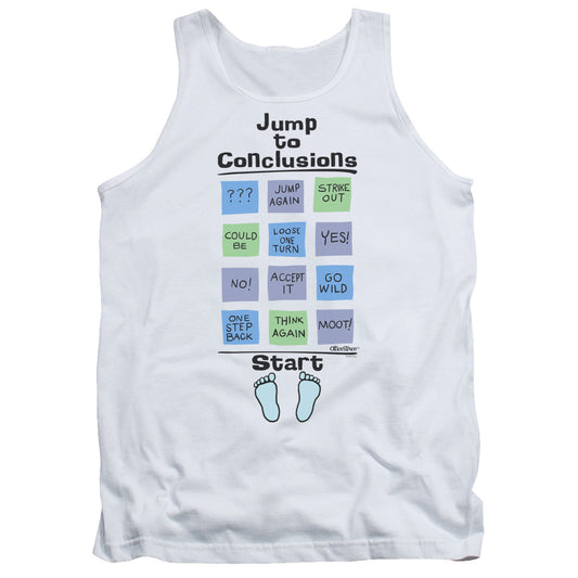 Office Space Jump To Conclusions Mens Tank Top Shirt White