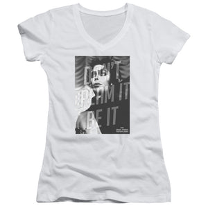 The Rocky Horror Picture Show Be It Junior Sheer Cap Sleeve V-Neck Womens T Shirt White