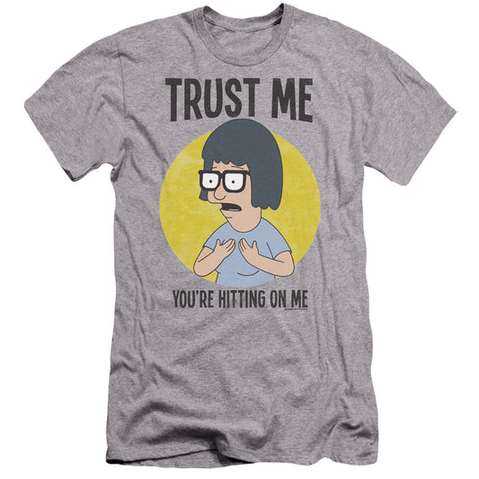 Bobs Burgers Trust Me Premium Bella Canvas Slim Fit Mens T Shirt Athletic Heather