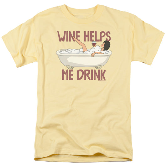 Bobs Burgers Wine Helps Mens T Shirt Yellow