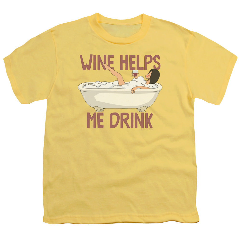 Bobs Burgers Wine Helps Kids Youth T Shirt Banana