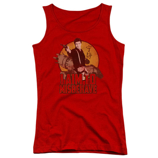 Firefly I Aim To Misbehave Womens Tank Top Shirt Red