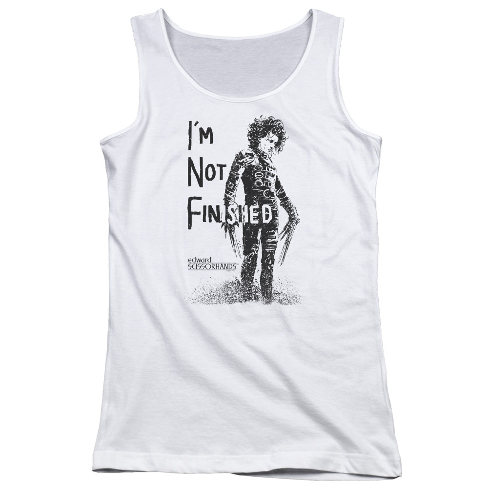 Edward Scissorhands Not Finished Womens Tank Top Shirt White