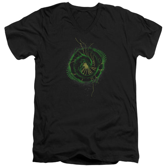 Alien Xenomorph Shield Mens Slim Fit V-Neck T Shirt Black