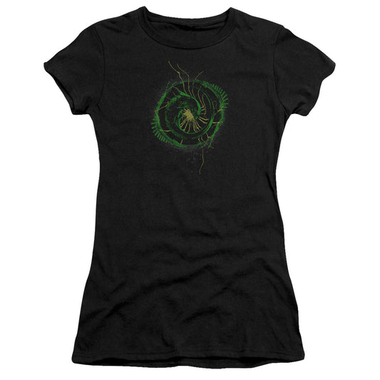 Alien Xenomorph Shield Junior Sheer Cap Sleeve Womens T Shirt Black