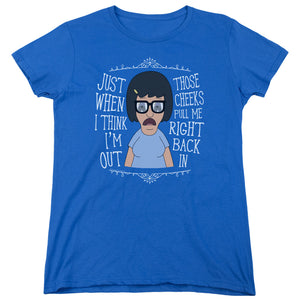 Bobs Burgers Pull Me In Womens T Shirt Royal Blue