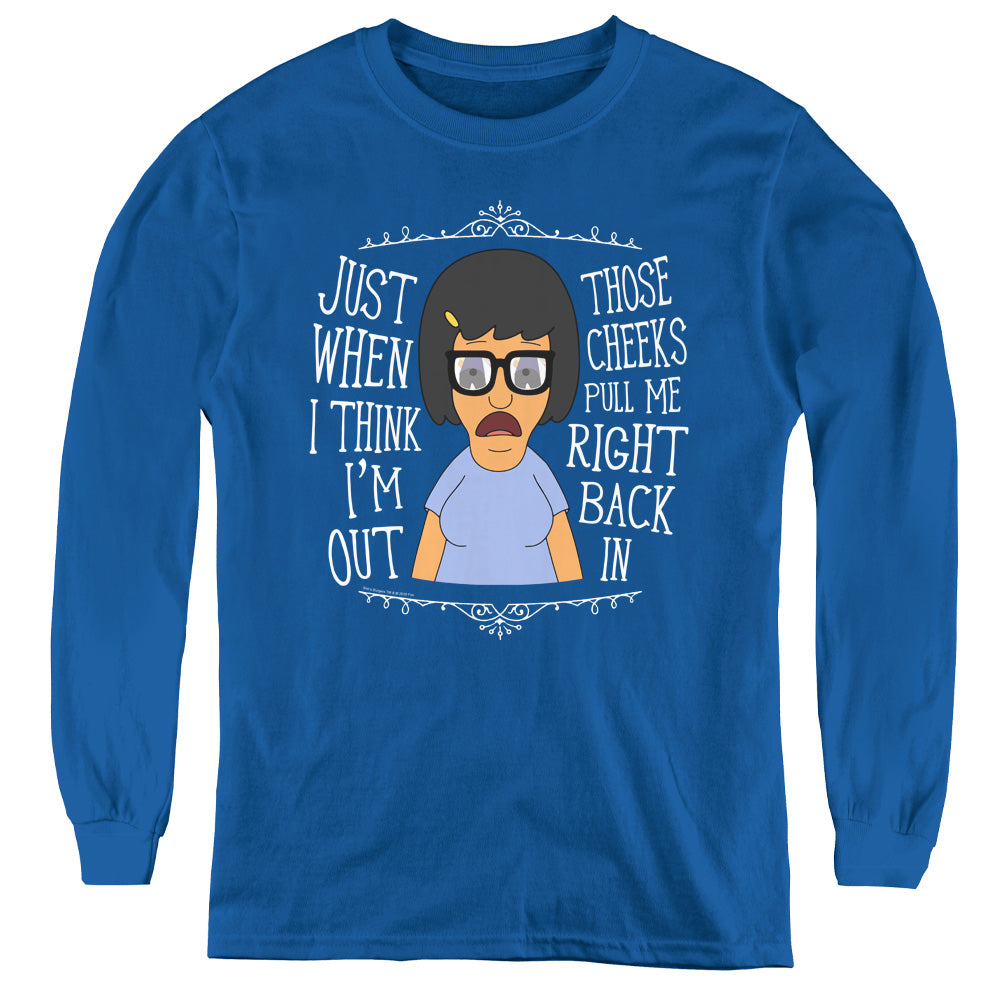 Bobs Burgers Pull Me In Long Sleeve Kids Youth T Shirt Royal Blue