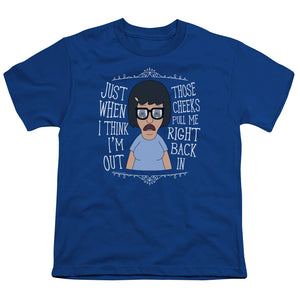 Bobs Burgers Pull Me In Kids Youth T Shirt Royal Blue