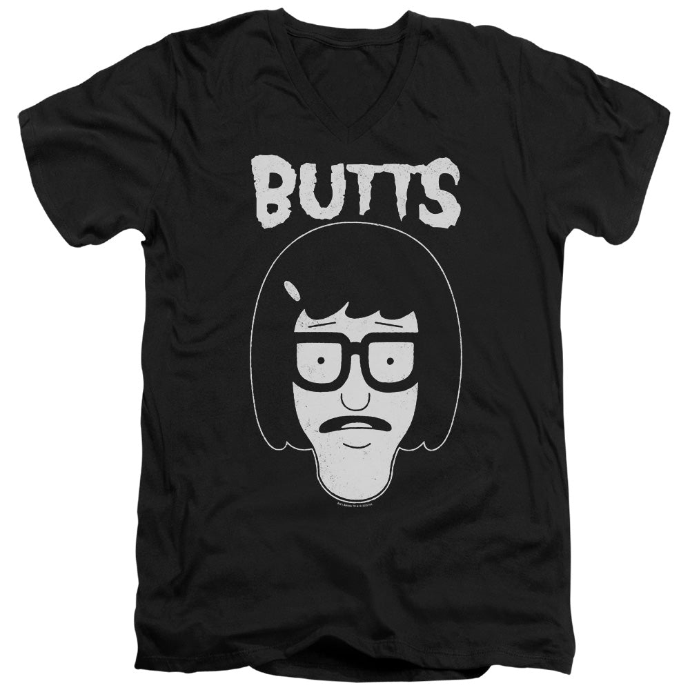 Bobs Burgers Butt Friend Mens Slim Fit V-Neck T Shirt Black