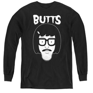 Bobs Burgers Butt Friend Long Sleeve Kids Youth T Shirt Black