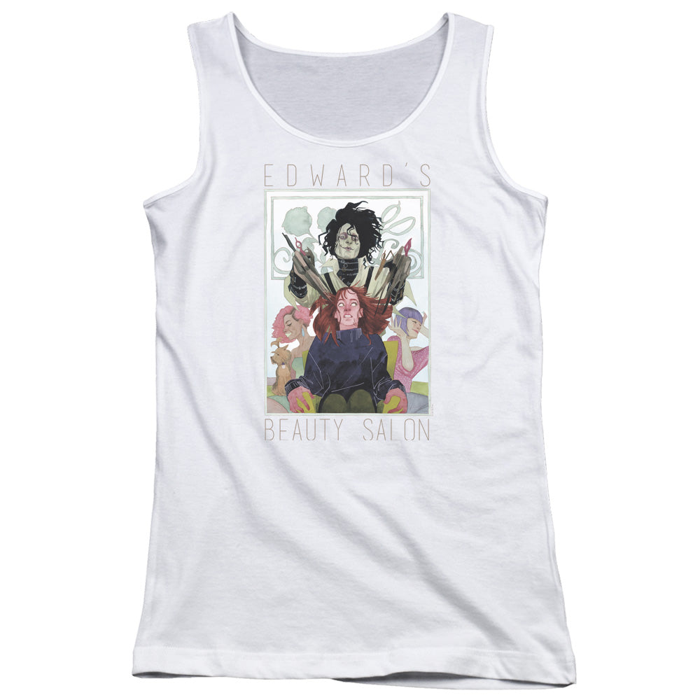 Edward Scissorhands Salon Womens Tank Top Shirt White