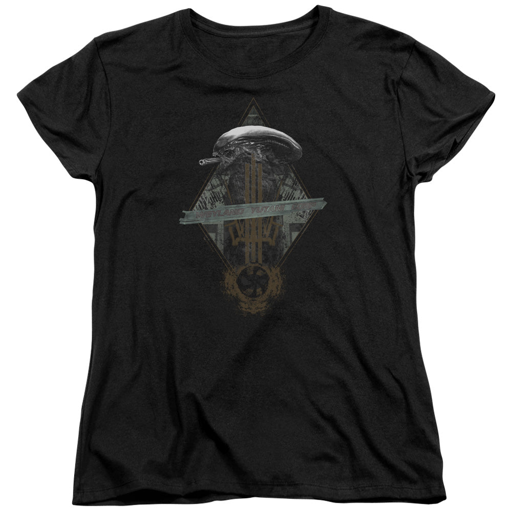 Alien Prison Planet Collage Womens T Shirt Black