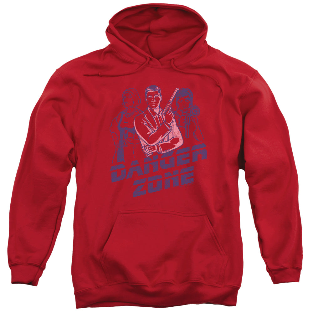 Archer Danger Zone Mens Hoodie Red