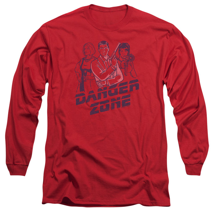 Archer Danger Zone Mens Long Sleeve Shirt Red