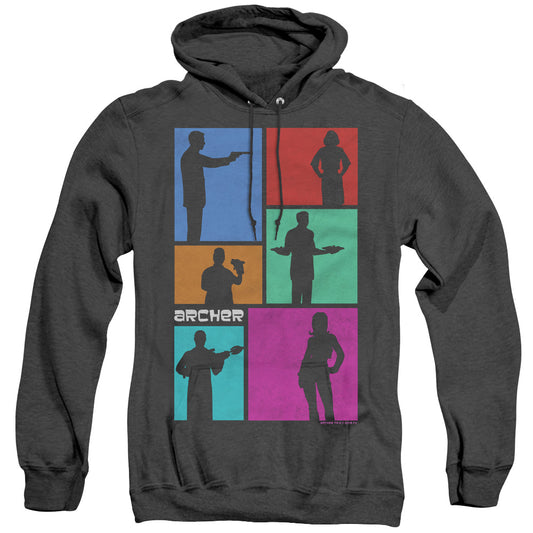 Archer Silhouettes Heather Mens Hoodie Black