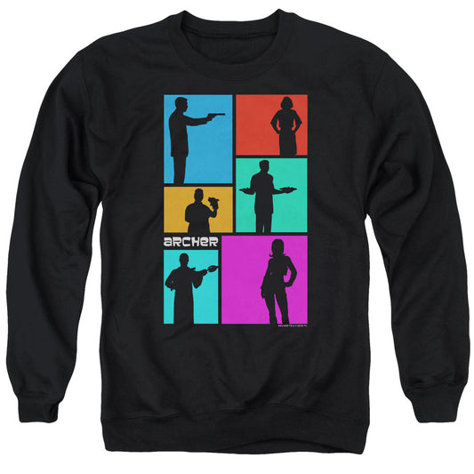 Archer Silhouettes Mens Crewneck Sweatshirt Black