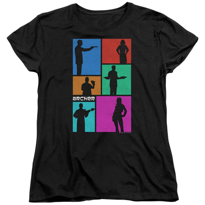 Archer Silhouettes Womens T Shirt Black