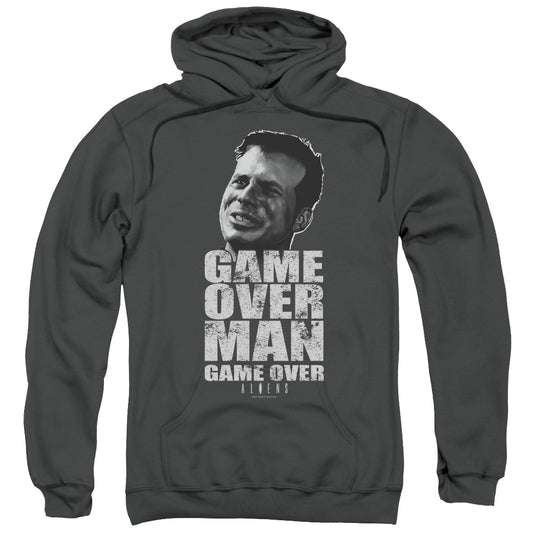 Alien Game Over Man Mens Hoodie Charcoal