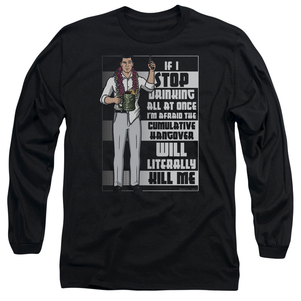 Archer Killer Hangover Mens Long Sleeve Shirt Black