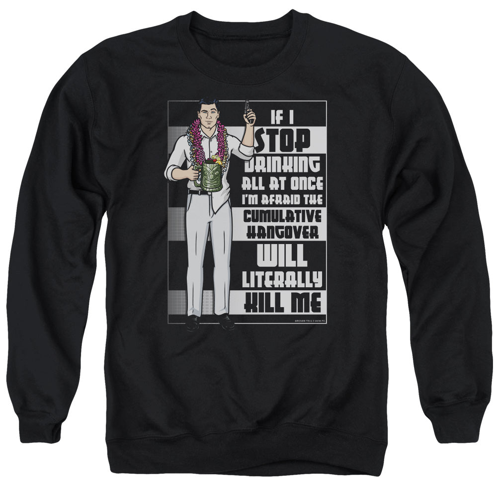 Archer Killer Hangover Mens Crewneck Sweatshirt Black