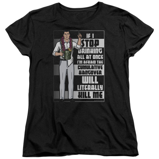 Archer Killer Hangover Womens T Shirt Black