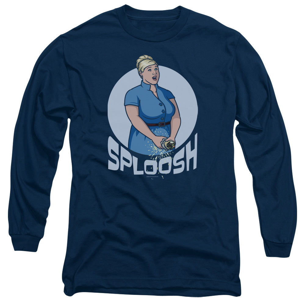 Archer Sploosh Mens Long Sleeve Shirt Navy Blue