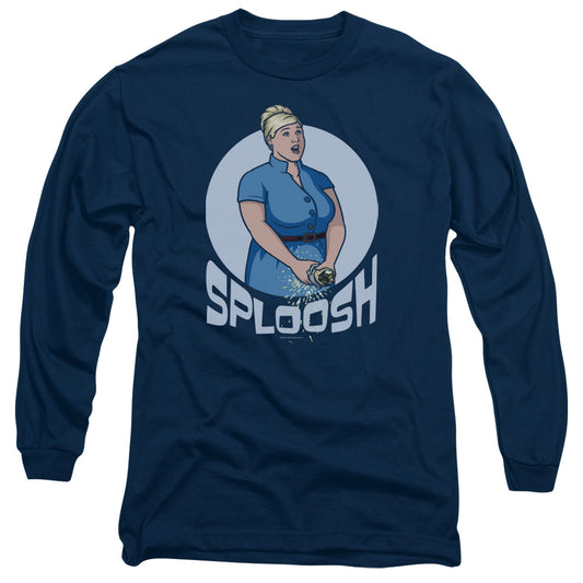 Archer Sploosh Mens Long Sleeve Shirt Navy Blue