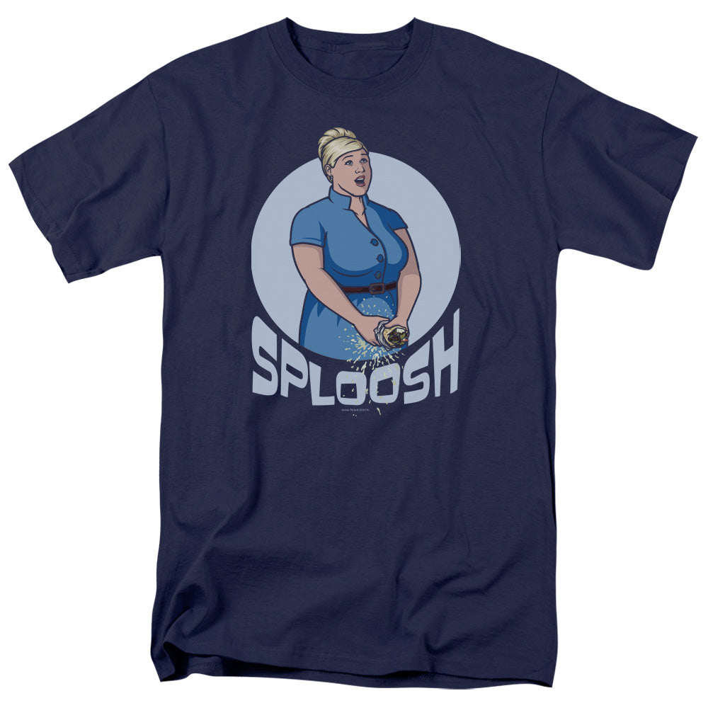 Archer Sploosh Mens T Shirt Navy Blue