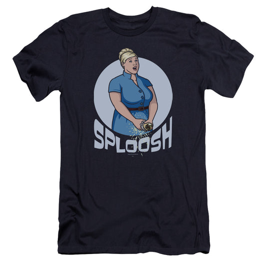 Archer Sploosh Premium Bella Canvas Slim Fit Mens T Shirt Navy Blue