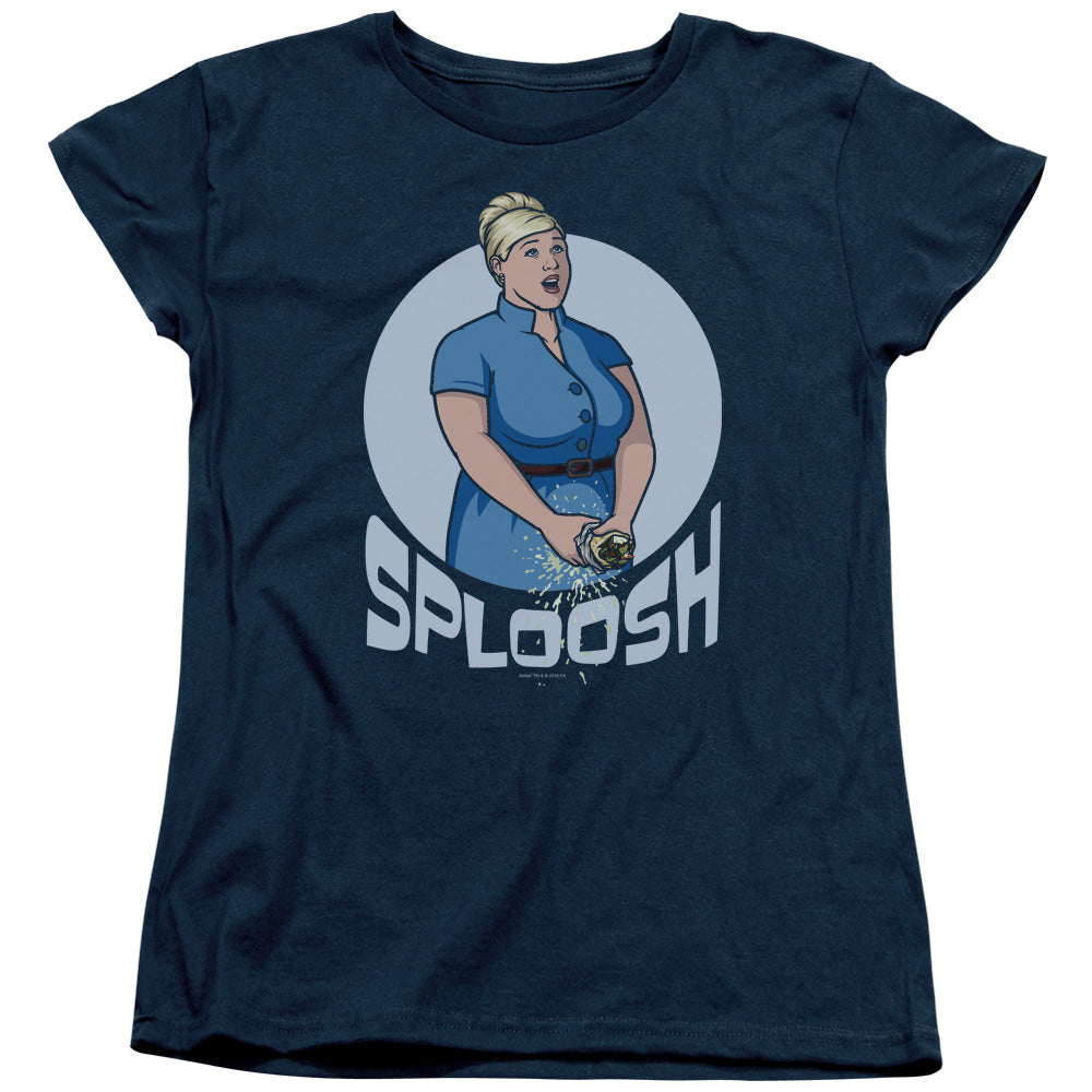 Archer Sploosh Womens T Shirt Navy Blue