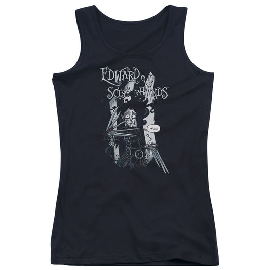 Edward Scissorhands Hello Womens Tank Top Shirt Black