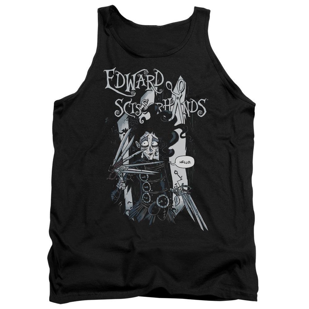 Edward Scissorhands Hello Mens Tank Top Shirt Black