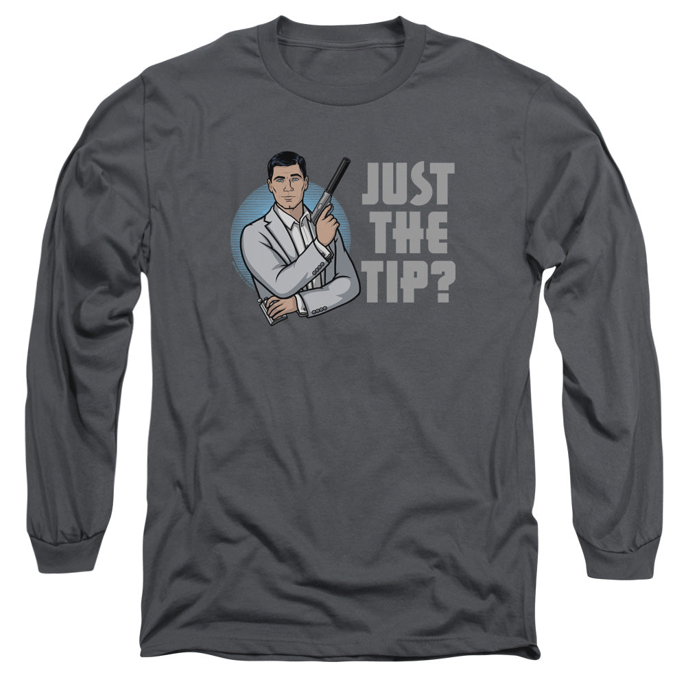 Archer Tip Mens Long Sleeve Shirt Charcoal