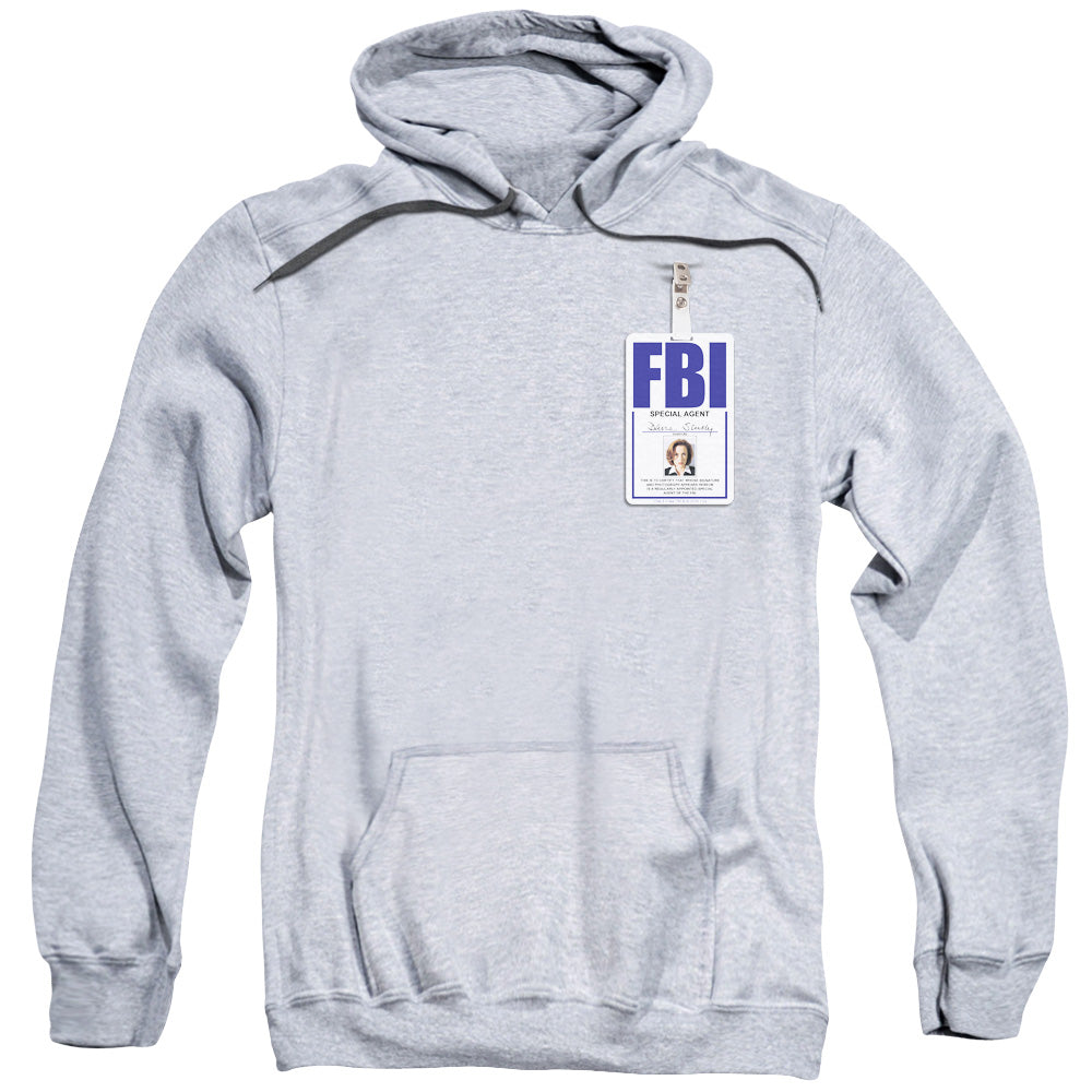 X Files Scully Badge Mens Hoodie Athletic Heather