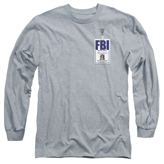 X Files Scully Badge Mens Long Sleeve Shirt Athletic Heather