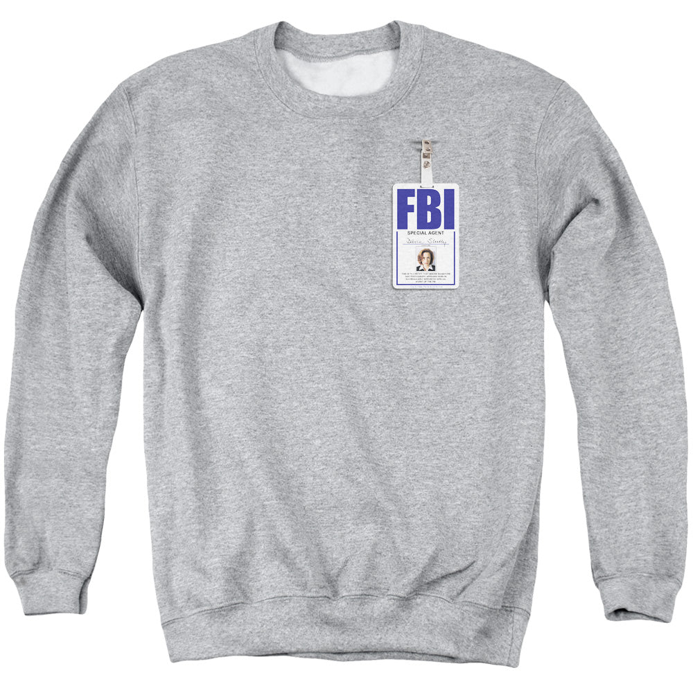 X Files Scully Badge Mens Crewneck Sweatshirt Athletic Heather